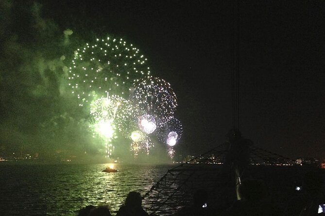 4th of July Fireworks on Clipper City Tall Ship - Statue of Liberty photo stop: brief, but useful