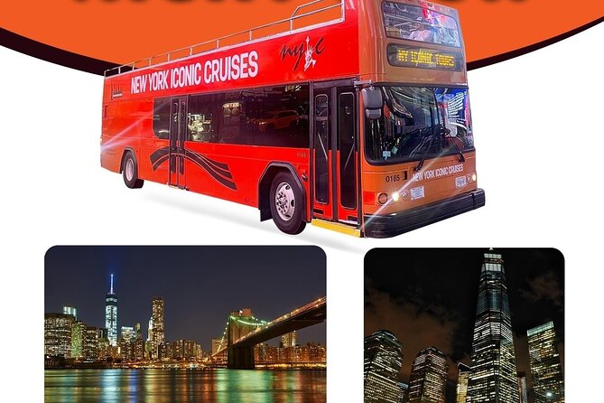 75-Minutes NYC Sightseeing Night Double Decker Bus Tour - The Night Route, Stop by Stop: WTC, Midtown, and the Bridges