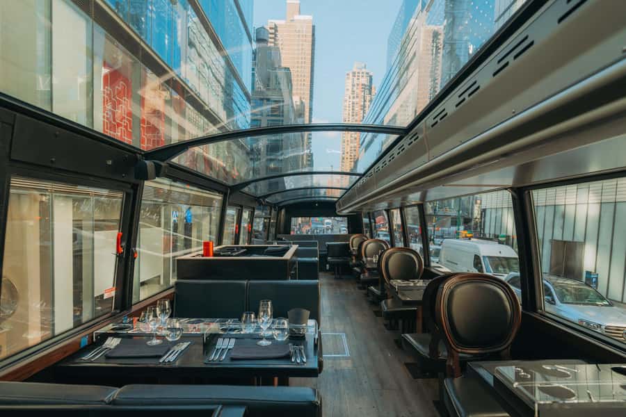 New York City: Bustronome Gourmet Dinner Tour - Glass-roofed double-decker dining: the core idea