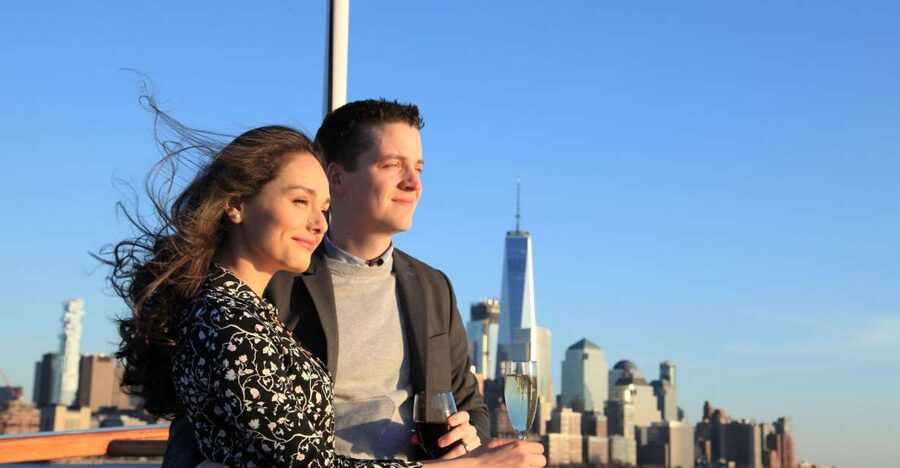 New York City: Champagne and Cheese Pairing Cruise - The Cruise Route: One World Trade Center, Financial District, Ellis Island, Statue of Liberty