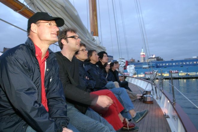 New York City Lights Schooner Cruise - What the onboard experience feels like: peaceful sailing and crew help