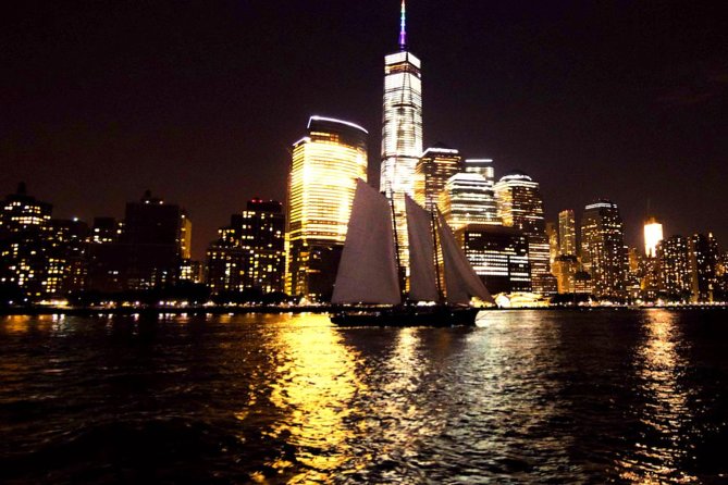New York City Skyline Lights Sail - From Chelsea Piers out on the Hudson, here’s what you’ll actually see