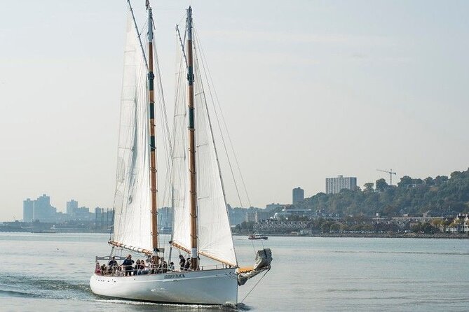New York Fall Foliage Sail up the Hudson River - Under the George Washington Bridge, the city starts to let go