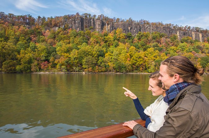 New York Fall Foliage Sail up the Hudson River - Palisade Cliffs fall color and the lighthouse stop