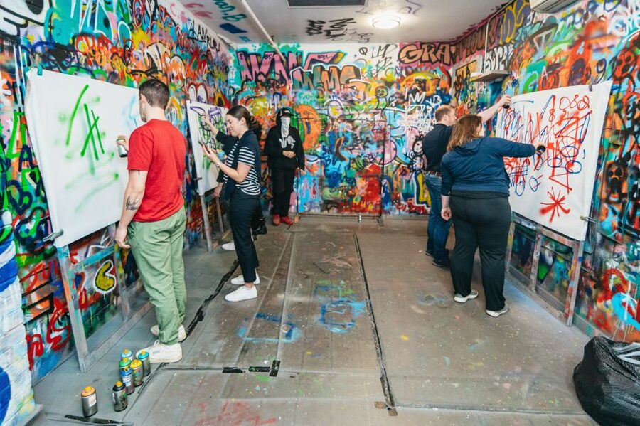 NYC: Brooklyn Graffiti Workshop with Local Artist - Painting the studio mural, then choosing your take-home canvas