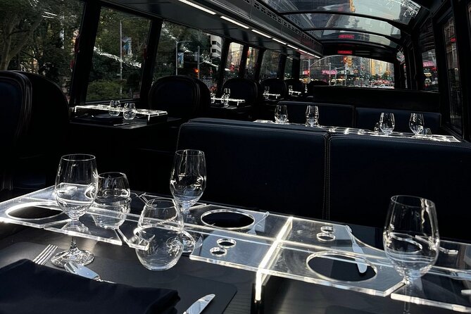 NYC Bustronome Gourmet Sightseeing Dinner tour Panoramic Bus - A Glass-Roof Night Dinner Over Manhattan
