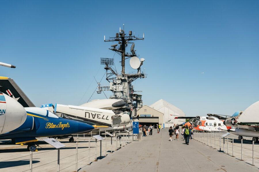 NYC: Intrepid Museum Entry Ticket - Entering Intrepid Square with priority access that still needs a little patience