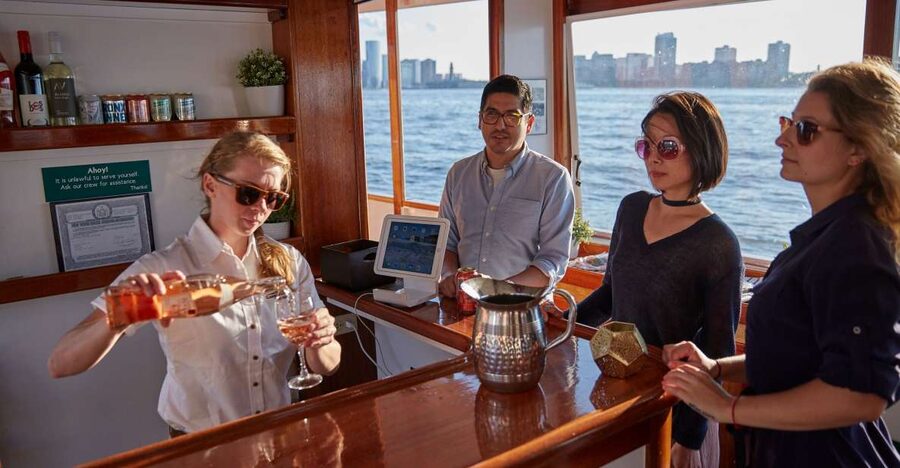 NYC: Sunset Cruise on a Small Yacht with a Drink - Drinks and Light Tapas: How the Included Package Works