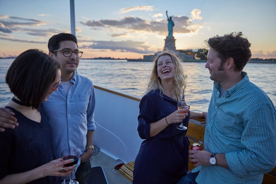 NYC: Sunset Cruise on a Small Yacht with a Drink - A Small Yacht Ride Feels Personal, Not Like a Big Bus at Sea