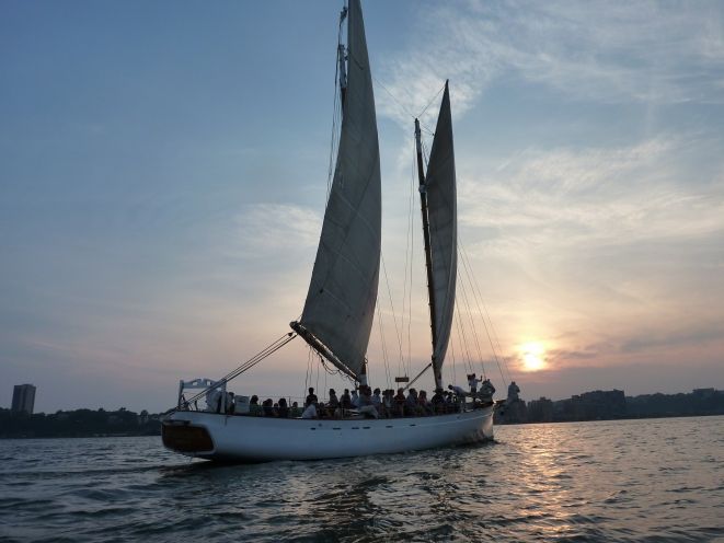 NYC: Sunset Sail Aboard Schooner Adirondack - Boarding a real 80-foot schooner (and why it changes the whole mood)