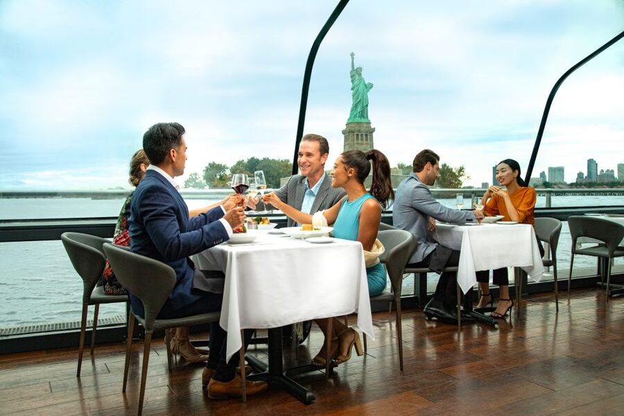 NYC: Thanksgiving Gourmet Lunch or Dinner Harbor Cruise - The Bateaux Yacht Experience: Glass Views, Outdoor Deck Time, and Big Landmarks