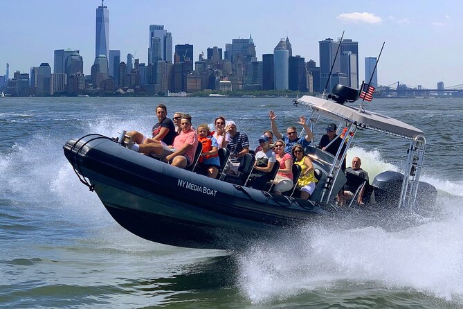 Statue of Liberty Speedboat Tour - from Chelsea Piers - Ellis Island for photos, plus the view tricks of a quick return loop